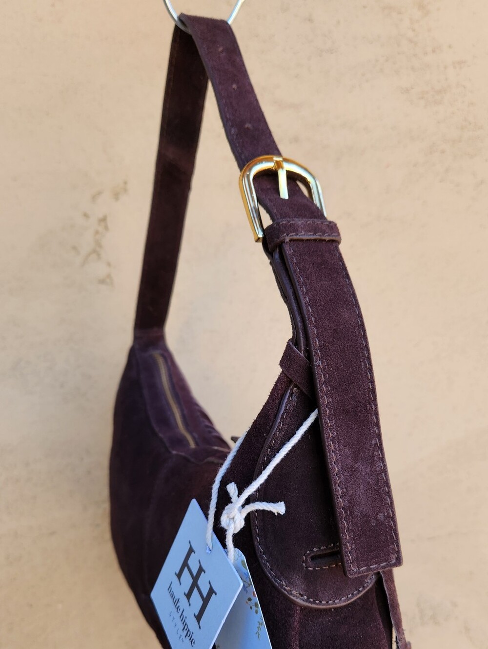 Haute Hippie - Chocolate Brown Suede Fringe Hobo Bag - Picture 11 of 13